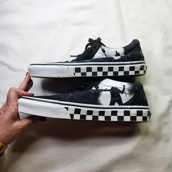 VANS The Exorcist Checkerboard Sneakers Mens Size 8.5 Womens Size 10 Black White - Picture 7 of 14